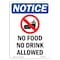 Signmission OSHA Notice, 5" Height, No Food No Drink Allowed Sign With Symbol, 5" X 3.5", Portrait OS-NS-D-35-V-14565 - alternate 1